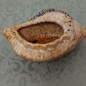 Large Signed Autè Taormina Italian Ceramic Triton Shell Centerpiece – 10"